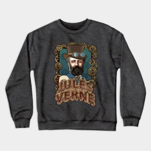 Portrait of Jules Verne Steampunk Crewneck Sweatshirt